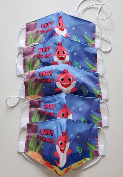 BABY SHARK Face Masks for Kids (Set of 5)