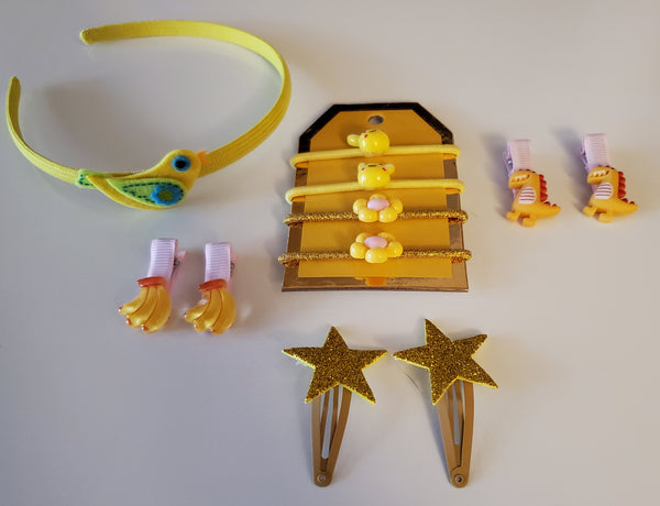 11 PCS Baby Girls Cute Hair Clips, Elastic Ties, Hair Accessories for Girl, New 2021.