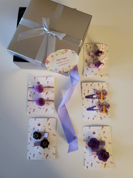 11 PCS Purple IV Baby Girls Cute Hair Clips For Girls